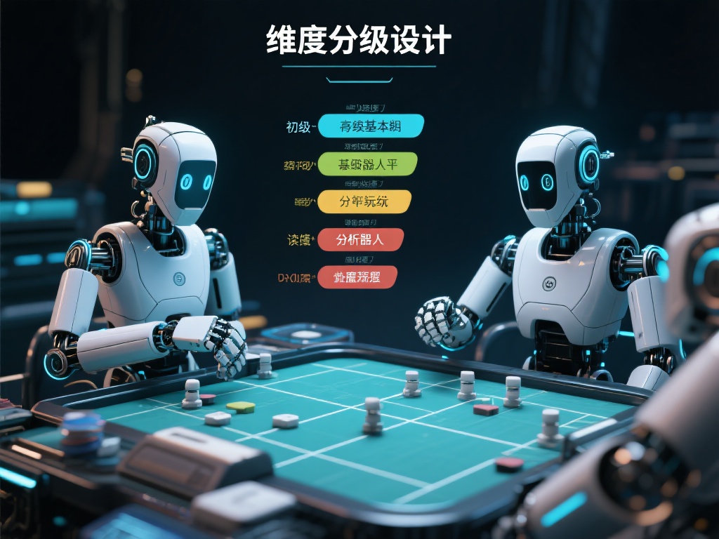 难度分级设计：为了适应不同水平的玩家，机器人往往被